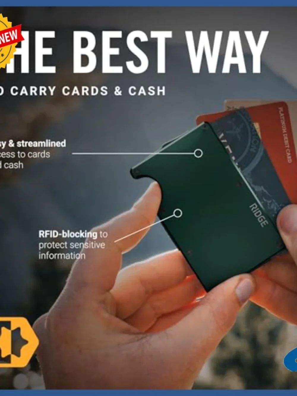 Slim RFID Blocking Aluminum Wallet with Money Clip Holds 12 Cards